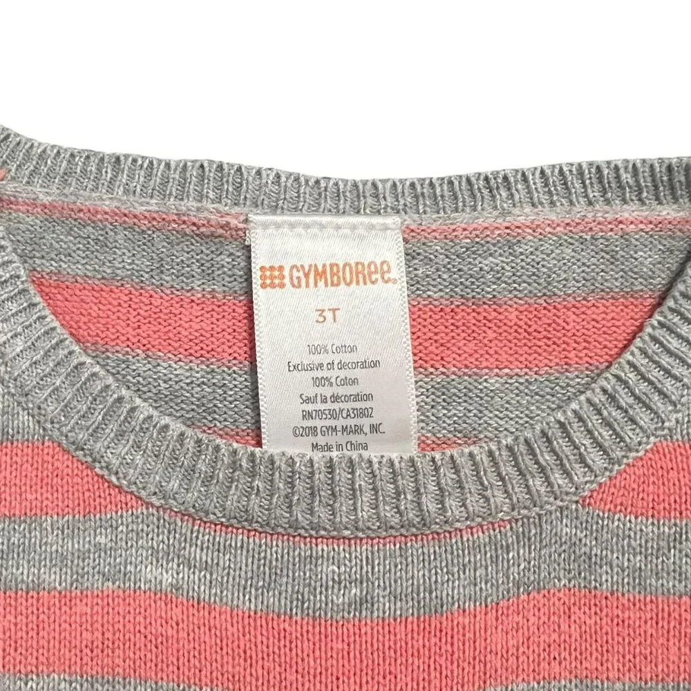 Gymboree 3T Pink Striped Penguin Appliqué Sweater Dress